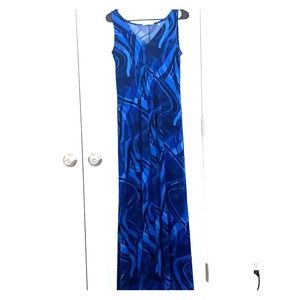 T Tahari Royal Blue Maxi Dress